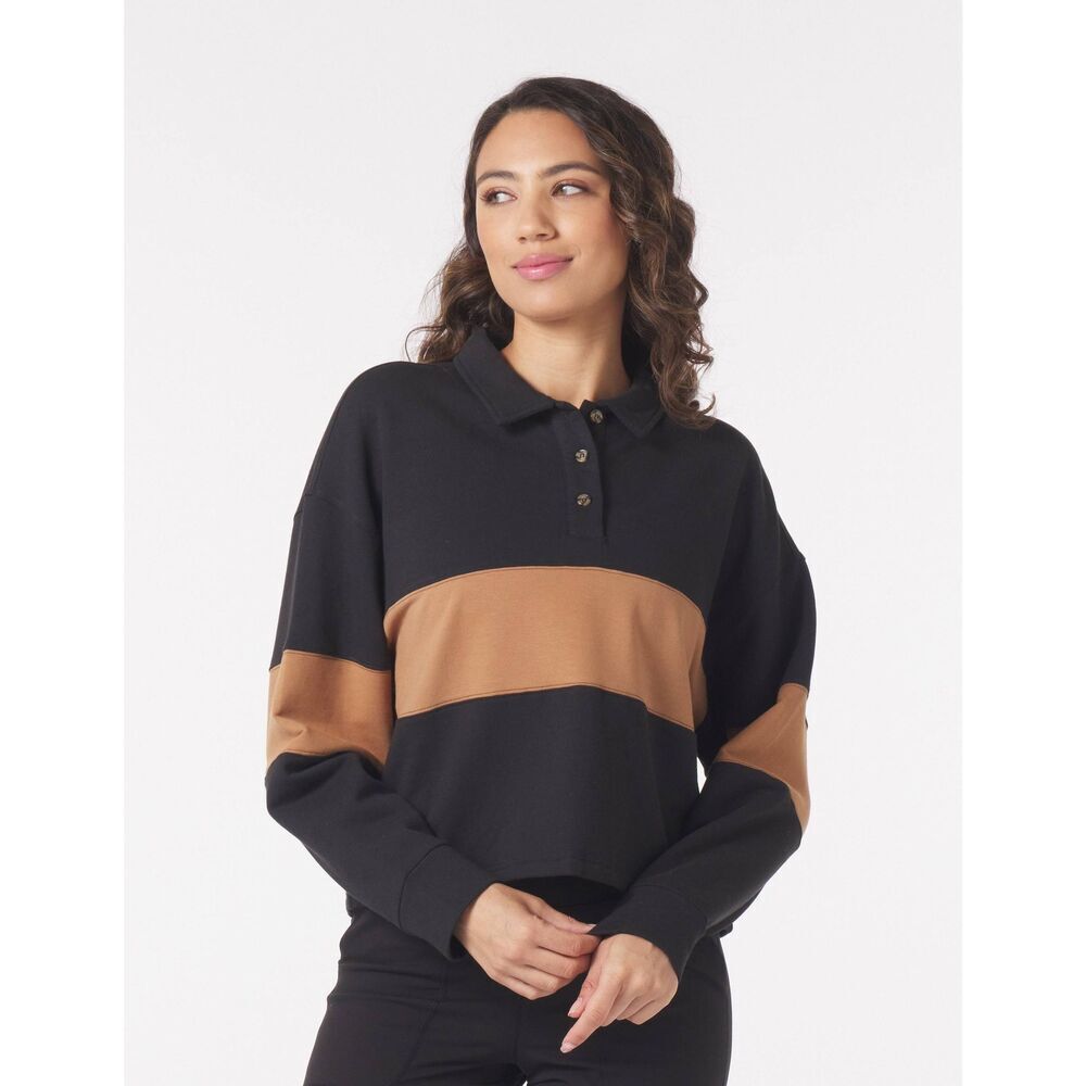 Glyder Lounge Skimmer Polo Black/Almond Oversized Boxy Fit
